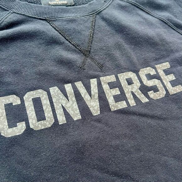 Converse Womens Black Crew Neck Raglan Short Sleeve sweater dress Large - Picture 2 of 8